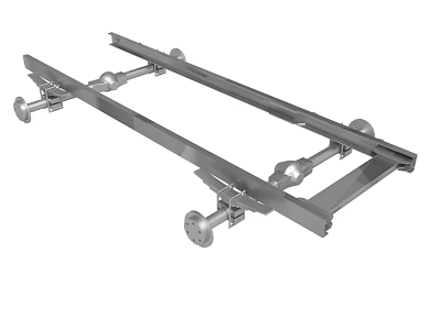 Industrial Metal Frame Structure With Support Bars And Connecting Components 3d model