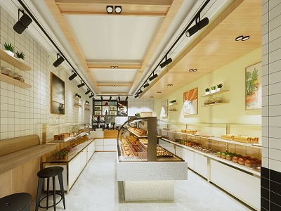 Modern Bakery Street Dessert Shop model