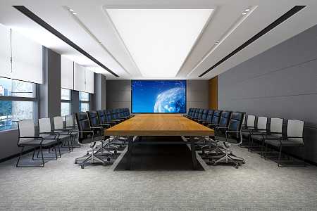 Modern Conference Room Company Office Large Conference Room Negotiation Room 3d model