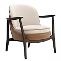Contemporary Sofa and Coffee Table Set with Beige Fabric Brown Leather and Black Wooden Frame Design