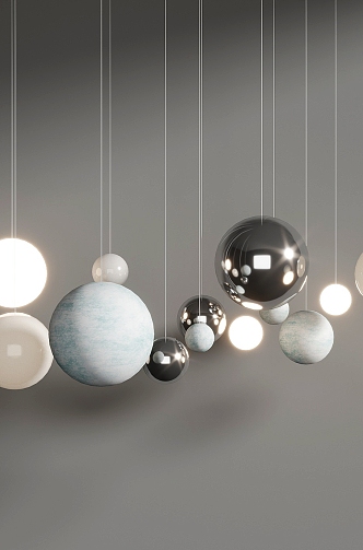 Ball lamp ball chandelier 3d model