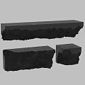 Elegant Bar Counter With Rough Stone Texture And Smooth Surface Finish