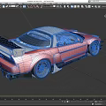 Red High Performance Sports Car With White Roof Sleek Body And Black Wheels