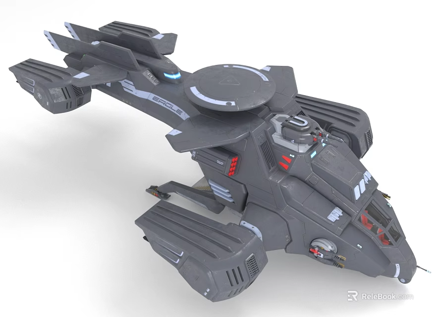 Futuristic Sci Fi Spacecraft With Advanced Design 3d model 