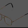 Modern Square Eyeglasses With Gold Frame And Black Temples For Daily Use