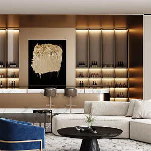 Hotel lobby sales office reception hall water bar water bar 3d model