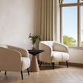 Modern Leisure Table and Chair Leisure Chair Round Edge Corner Coffee Table and Chair Negotiation Table and Chair Balcony Table and Chair 3d model