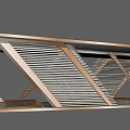 Modern Pergola Design With Crossed Metal Supports Louvered Panels And Sloped Roof