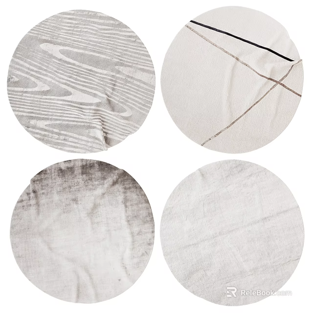 Round Rugs With Natural Textures And Linear Patterns For Modern Home Decor 3d model