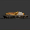 Two Delicious Grilled Burgers With Crispy French Fries On Rustic Plate