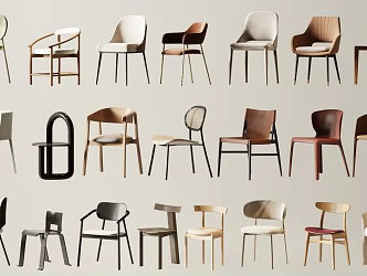 Modern Single Chair Dining Chair Leisure Chair 3d model