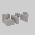Light Gray Fabric Single Sofa With Modern Minimalist Design And Accent Cushion