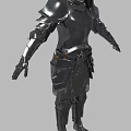 Black Medieval Fantasy Armor With Shoulder Arm Leg Protection And Waist Belt