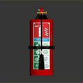 Red Portable Fire Extinguisher Safety Device With Pressure Gauge And Handle