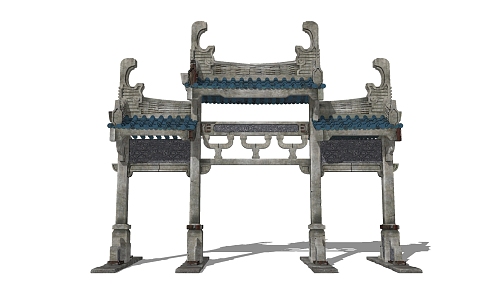 Chinese-style archway 3d model