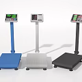 Public Facility Electronic Platform Scales With Digital Display And Multiple Colors 3d model