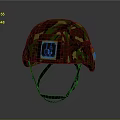 Tactical Military Camouflage Helmet With Black Straps And Square Device