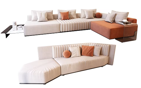 Modern corner sofa multiplayer sofa 3d model