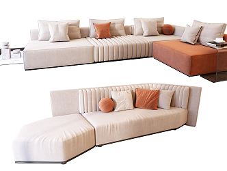 Modern corner sofa multiplayer sofa 3d model