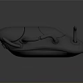 Gray Textured 3D Model Creature With Multiple Curved Limbs And Smooth Body