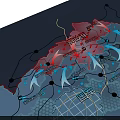 Commercial Equipment Strategic Map With Global Layout Red Areas Blue Arrows And Network Nodes