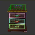 Dark Brown Wooden Nightstand With Three Drawers And Lattice Top Design