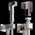 Elegant Modern Golden Shower System With Handheld Fixed Heads And Faucet