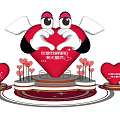 Red Heart Shaped Inflatable Model With Wings For Romantic Proposal Event Decoration