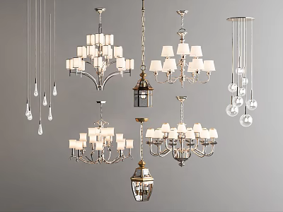 Light Luxury Chandelier Metal Chandelier 3d model