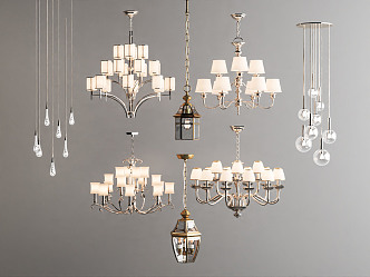 Light Luxury Chandelier Metal Chandelier 3d model