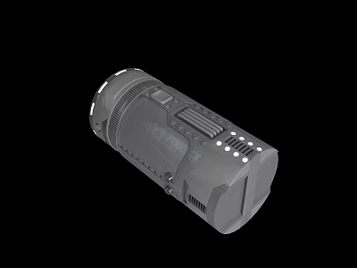 Industrial Equipment Cylindrical Metal Construction Featuring Cooling Vents Control Panel And Mechanical Components 3d model