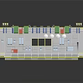 Cartoon Style Multi Layered Building Scaffolding Structure With Colorful Blocks And White Domes