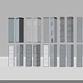 Various Elevator Design Styles With Metal Frames And Glass Panels 3d model