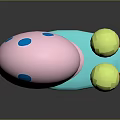Colorful Pink Snail Shaped Commercial Equipment With Blue Spots Green Eyes And Red Spiral Pattern