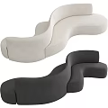 Modern Curved Sectional Sofa in Light and Dark Upholstered Designs