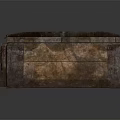 Vintage Weapon Storage Wooden Crate With Leather Straps And Red Stamps