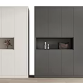 Modern Two Tone Light And Dark Shoe Cabinet With Storage Compartments And Decorative Design