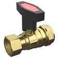 Brass Ball Valve With Black Handle And Red Indicator For Plumbing Applications