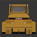 Yellow Construction Bulldozer Featuring Tracked Undercarriage And Large Front Blade 3d model