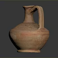 Traditional Artisanal Terracotta Jug Featuring Intricate Carved Patterns And Handle