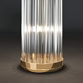 Elegant Modern Crystal Floor Lamp Featuring Gold Accent And Illuminated Transparent Shade
