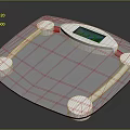 Modern White Electronic Scale With Green Digital Display And Circular Support Feet