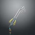 Crystal Key Magic Key Cartoon Key 3d model