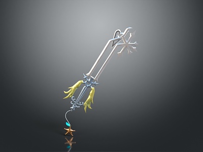 Crystal Key Magic Key Cartoon Key 3d model