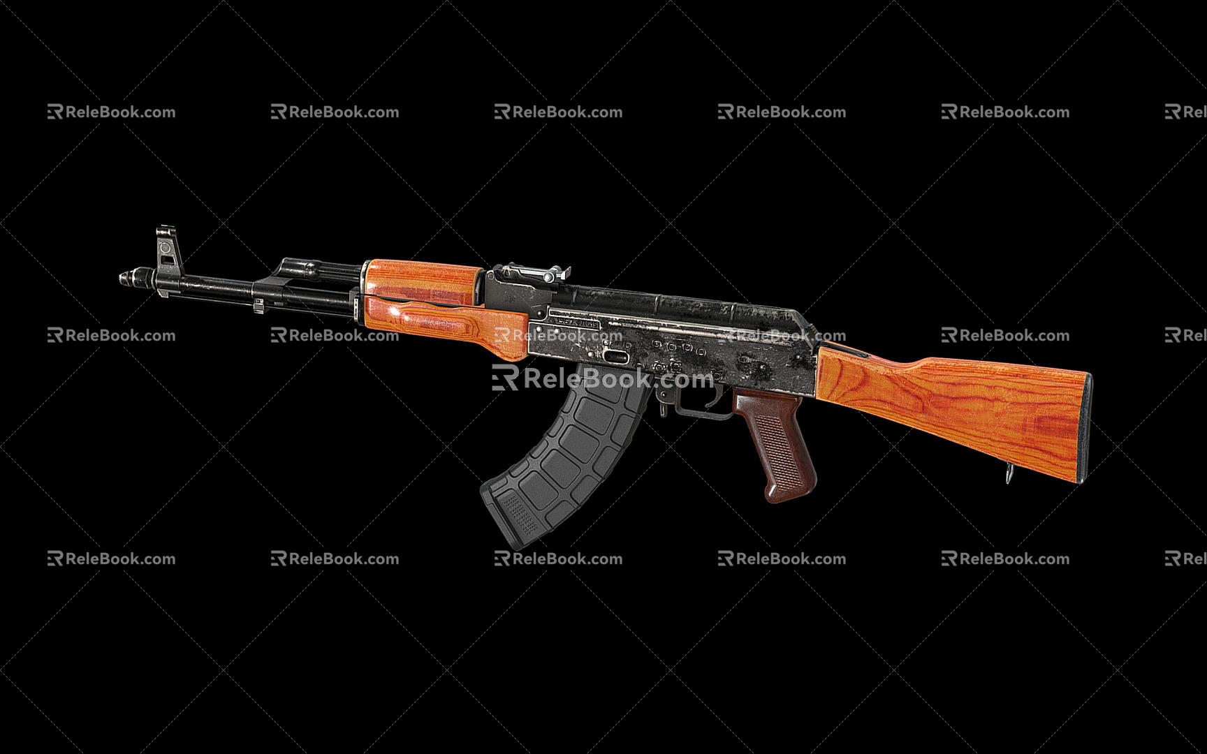 rifle assault rifle AKM combat rifle semi-automatic rifle 3d model