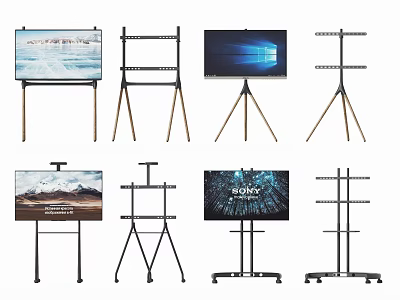 Iron Art Display Stands With Various Designs Tripod Structures For Screen And Artwork 3d model