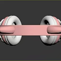 Cute Pink Cat Ear Glowing Computer Headphones In Pink And White Design