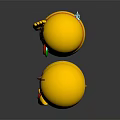Yellow Emoji Decorative Figurine Set With Various Expressions Arranged Display And Reflections On Dark Background