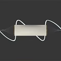 Modern Hammock with Curved Metal Stand White Fabric and Brown Trim in Minimalist Design