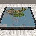 Commercial Equipment 3D China Map Display With Detailed Topographic Features And Frame